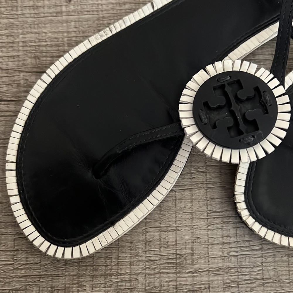 Black and White Tory Burch Sandals Worn Twice - Picture 2 of 2